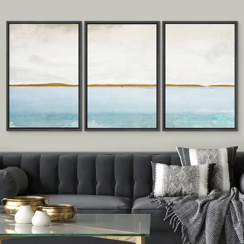 Vista 19 de SIGNWIN Lienzo enmarcado para pared, juego de arte pastel con cadena montañosa, bosque, niebla, naturaleza silvestre, ilustraciones modernas, arte