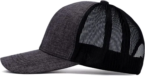 Vista 2 de Mwfus Gorra de camionero en blanco, gorras de béisbol a presión, gorras de malla ajustables para hombres y mujeres
