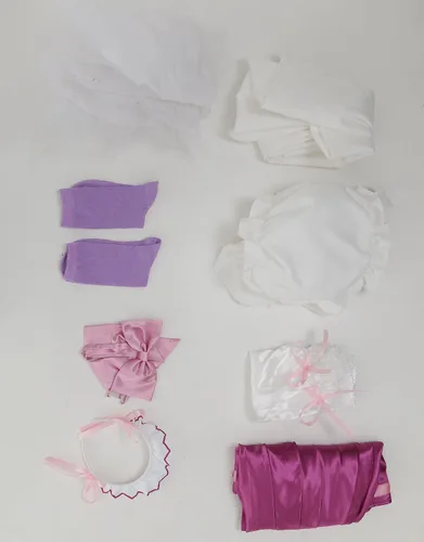 Vista 7 de Miccostumes Disfraz de anime para mujeres y niñas conjunto de vestido de sirvienta con accesorios