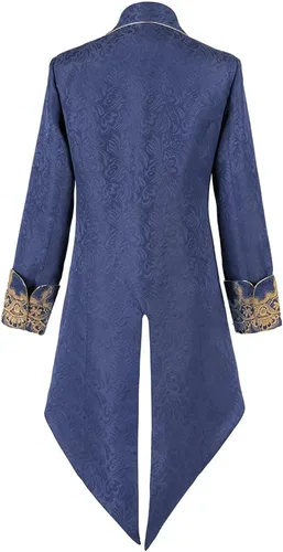 Vista 2 de Crubelon Chaqueta medieval steampunk para hombre, estilo gótico, victoriano, uniforme