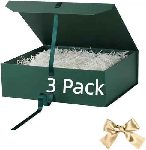 Vista 19 de GoooodGift Caja de regalo grande azul, 1 paquete de 13.5 x 11 x 5.3 pulgadas, caja de regalo de lujo para regalos con tapa de cierre magnético