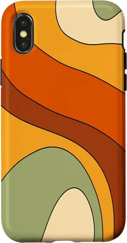 Vista 5 de Retro Liquid Swirl Rainbow 70s Aesthetic Boho Burnt Orange Case for iPhone 17