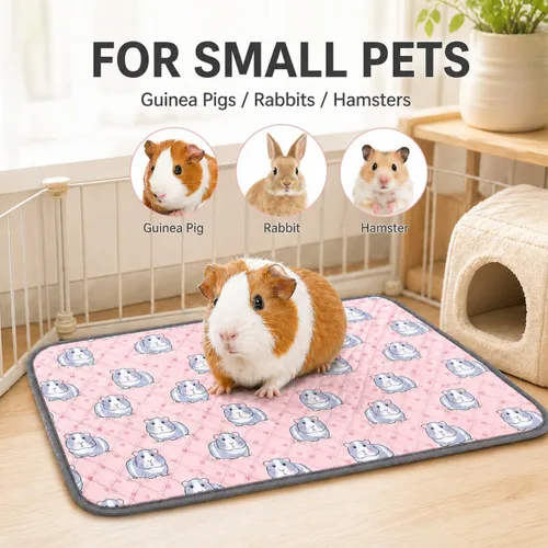 Vista 7 de 4 forros para jaula de conejillo de indias, almohadillas lavables para orina de conejillo de indias, impermeables, reutilizables y antideslizantes