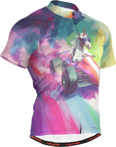 Vista 45 de Camiseta de ciclismo de manga corta para hombre Multi-Color 1