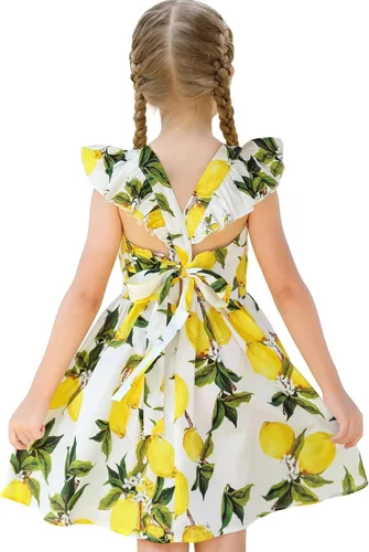 Vista 292 de Vestido de verano para niña, de algodón, con diseño floral