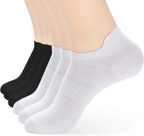 Vista 8 de ATBITER Calcetines de tobillo para mujer, delgados, atléticos, de corte bajo, con lengüeta en el talón, 6 pares 12 pares 4blanco+4negro+4gris