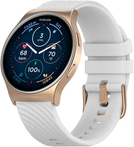 Vista 10 de Motorola Moto Watch 120 - Reloj inteligente Bluetooth de alta calidad con pantalla AMOLED, batería de 10 días, seguimiento de frecuencia cardíaca