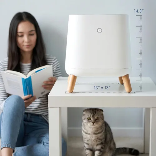 Vista 3 de Smart Air (AKA Smart Health) Purificador de aire Sqair H13 HEPA y carbón activado Limpia hasta 900 pies cuadrados/30 minutos, 23-52 dB Para