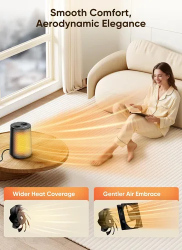 Vista 4 de GiveBest Calentador de espacio, calentadores portátiles de 1500 W para uso en interiores, calentador de cerámica PTC con modos de calefacción