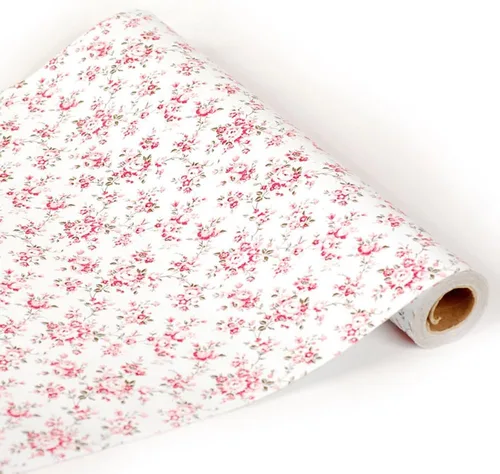 Vista 3 de Papel de contacto floral autoadhesivo de vinilo decorativo para cajones, estantes, despegar y pegar, papel tapiz extraíble para armarios de cocina