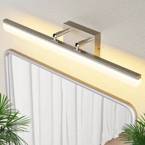 Vista 11 de Luz de tocador de níquel cepillado, barra de luz LED regulable de 15.7 pulgadas con 5 CCT, ángulo ajustable, iluminación de pared moderna para baño