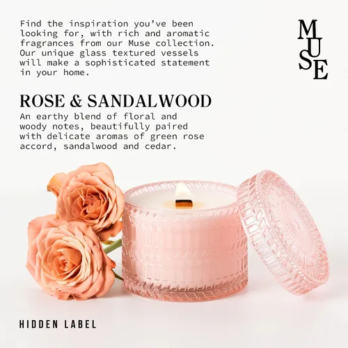 Vista 5 de Hidden Label Aroma caliente sándalo y almizcle blanco, sándalo y velas de rosa