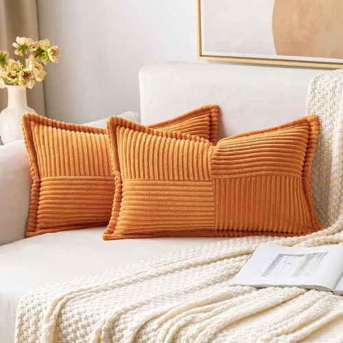Vista 72 de MIULEE - Juego de 2 fundas de almohada beige de 12 x 12 pulgadas con entretejido, fundas de almohada a rayas bohemias supersuaves con textura