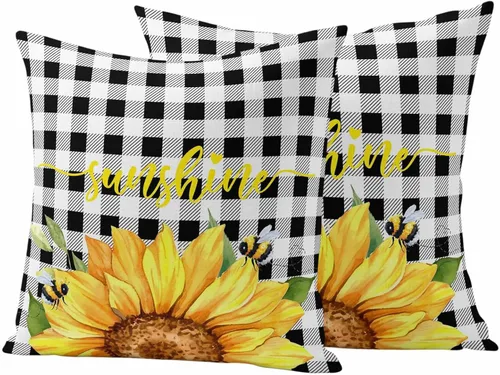 Vista 10 de Juego de 2 fundas de almohada para exteriores del Día de la Independencia, diseño de camión azul granja, bandera estadounidense, estrella