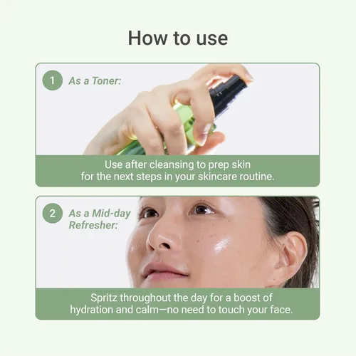 Vista 6 de Meebak CICA Toner Spray Spray facial coreano Spray facial con centella asiática y vitamina E Tónico facial calmante para pieles sensibles