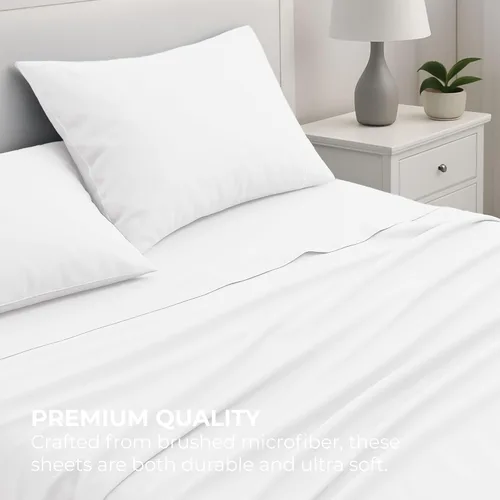 Vista 30 de Pure Bedding Juego de Sábanas Twin - Sábanas de Cama de Microfibra Ultra-Suave 1800 - Doble Cepillado - Bolsillos Profundos - Ajuste Fácil - Extra