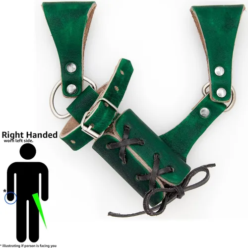 Vista 66 de Armory Replicas™ - Rana espada de cuero hecha a mano – Disfraz medieval LARP hebilla ajustable y cinturón de arma con cable soporte