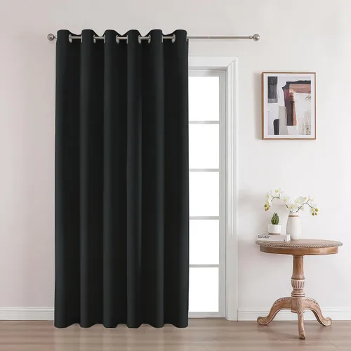 Vista 17 de Joydeco Cortinas opacas de 72 pulgadas de largo, 2 paneles burg, cortinas de oscurecimiento de habitación para dormitorio, cortinas térmicas Negro