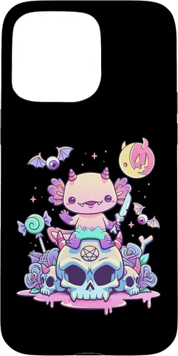 Vista 31 de Pastel Goth Axolotl Creepy Gothic Kawaii Anime Aesthetic Case for iPhone 16
