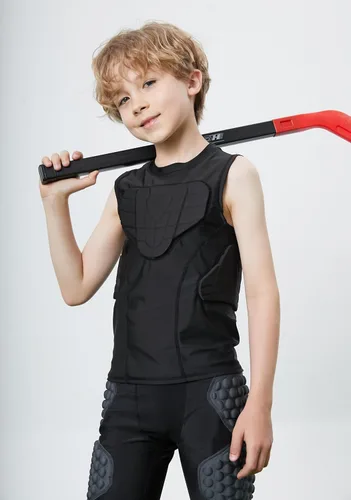Vista 2 de Topeter Camisa de compresión acolchada para jóvenes, protector de pecho, camiseta de protección del esternón con protección del corazón