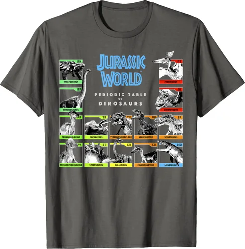 Vista 37 de Jurassic World Camiseta Periodic Table of Dinosaurs, Negro, S