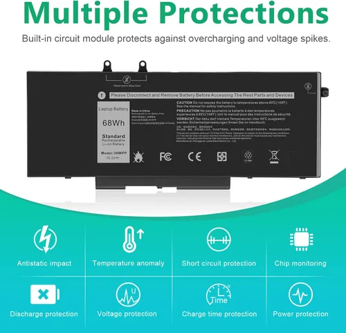 Vista 7 de 3HWPP - Batería de repuesto para laptop Dell Latitude 5401 5410 5411 5501 5510 5511 Precisión 3541 3551 inspiron 7706 2 en 1 inspiron 17 7500/7506 2