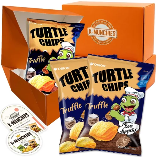 Vista 15 de K-Munchies Orion Turtle Chips – Bolsa grande coreana con sabor a pollo caliente carbonara de 3 x 5.64 oz, tamaño fiesta, sabrosos, crujientes