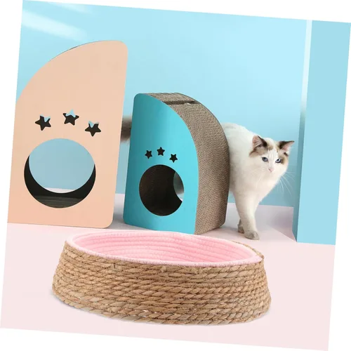 Vista 2 de balacoo Cama de ratán para mascotas, cojín redondo, camas para mascotas para perros pequeños, cama circular para perros, suministro de dormir