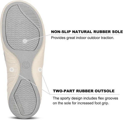 Vista 7 de Slip On Shoes for Men, Plantar Fasciitis Canvas Loafer Shoes with Arch Support, Orthopedic Casual Non Slip Mule Shoes with Rubber Sole