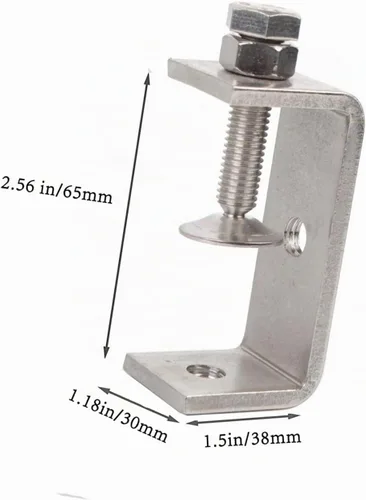 Vista 2 de Abrazadera C de acero inoxidable 304 de 2.559 in resistente abrazadera C para carpintería edificio de tigre, abrazadera ajustable de apertura
