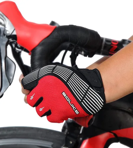 Vista 6 de Souke Sports Guantes de ciclismo Guantes acolchados de medio dedo para bicicleta con absorción de golpes, antideslizantes, transpirables, MTB