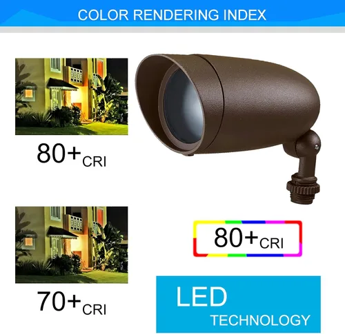 Vista 2 de Lighting One Light PAR20 - Luz LED de 120 voltios, aluminio fundido, duradero, para exteriores, iluminación de seguridad, inundación, bronce oscuro