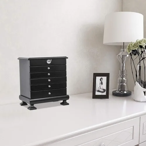 Vista 9 de Joyero de madera de 6 capas organizador de madera 6 capas con 5 cajones organizador de joyas