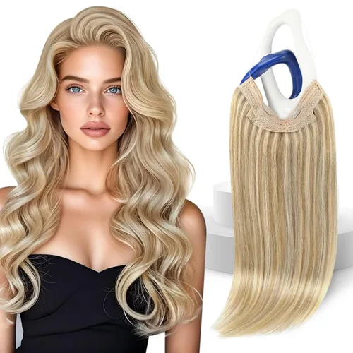 Vista 41 de Sunny - Extensiones de cabello humano real, con cable/hilo y clips ajustables, aplicación invisible, 2.82 onzas, 12 pulgadas, color rubio cenizo