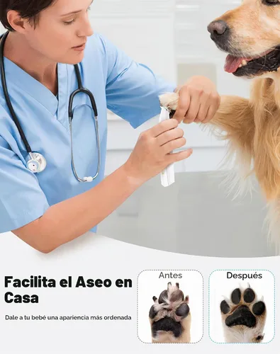 Vista 3 de Cortadora de patas de perro para aseo, cortadora de perros recargable inalámbrica con hoja ensanchada, afeitadora eléctrica de precisión de bajo