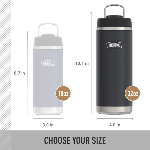 Vista 5 de THERMOS ICON SERIES, botella de agua de acero inoxidable con tapa de pajilla, 32 onzas, Glacier