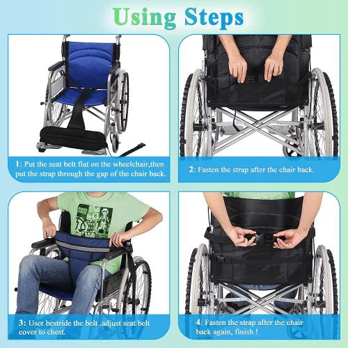Vista 6 de Arnés de sujeción para cinturón de seguridad para silla de ruedas, para pacientes con demencia, accesorios de cinturón de seguridad para silla