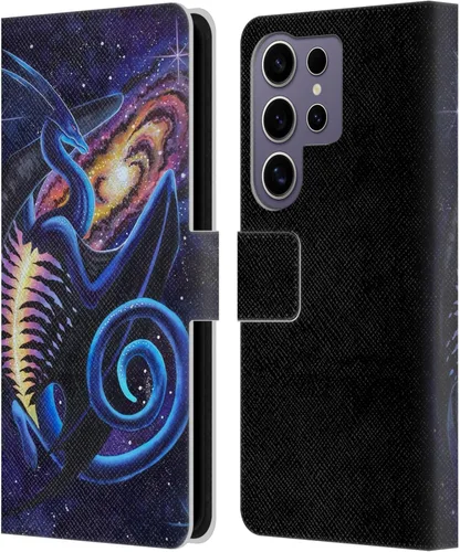 Vista 9 de Head Case Designs Officially Licensed Carla Morrow Galactic Entrancement Dragons Leather Wallet Case Compatible with Samsung Galaxy A07 4G
