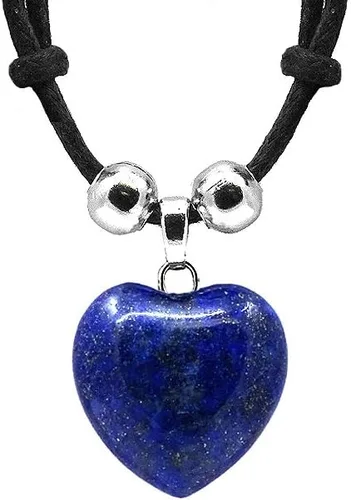 Vista 9 de Collar ajustable con dije de cristal curativo en forma de corazón, joyería de chakras hecha a mano para mujer, accesorios bohemios Negro Onyx