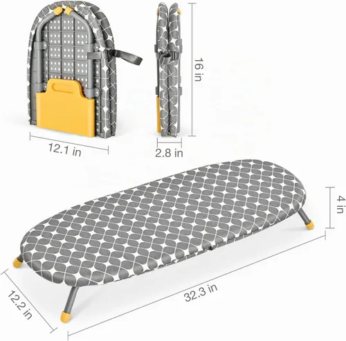 Vista 7 de [Usado] APEXCHASER Mesa pequeña de la tabla de planchar, mini tablero plegable del Gris