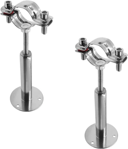 Vista 8 de Soporte de tubo ajustable de acero inoxidable 304, soportes de tubo de montaje en pared, plata