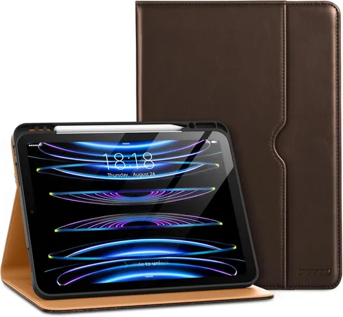 Vista 21 de DTTO para iPad Pro 12.9 6ª / 5ª / 4ª / 3ª generación Funda 2022/2021/2020/2018, Funda de cuero premium tipo folio con soporte integrado