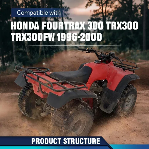 Vista 2 de PIT66 Juego de guardabarros y protectores contra salpicaduras Compatible con Honda TRX300 TRX 300 FW Four Trax de 1996 1997 1998 1999 2000 Mud