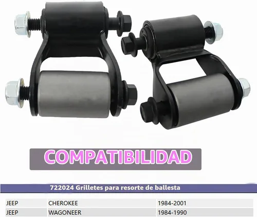 Vista 2 de BST BSSP Juego de Par de Kit de Grilletes de Resorte de Ballesta Trasero Trasero LR RR Compatible con Jeep Wagoneer 1984–1990, para Jeep Cherokee