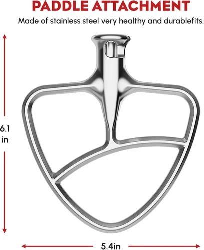 Vista 2 de Accesorio de Paleta de Acero Inoxidable para Batidora de Pie KitchenAid, Compatible con Tazones de Batidora de Pie Inclinable de 4.5-5 Cuartos