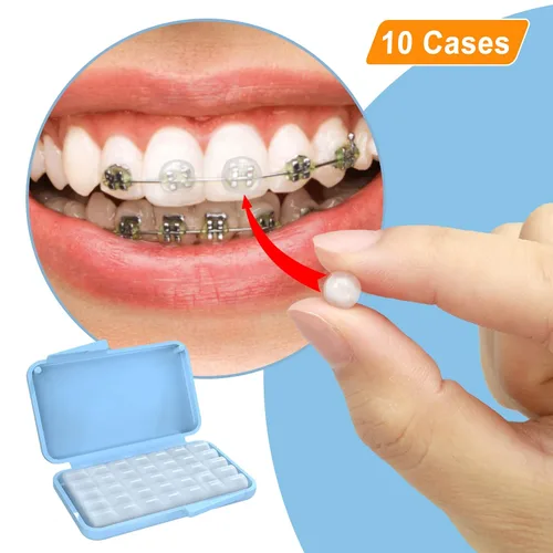 Vista 6 de BVN Cera dental: 10 cajas de tiras de cera de ortodoncia, cera de frenillos para dientes, cera ortográfica para aparatos ortopédicos, cera dental