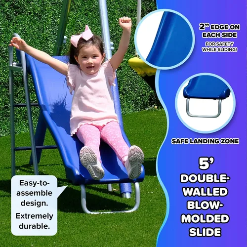 Vista 3 de Sportspower Taylor - Juego de columpio de metal galvanizado de 700 libras para niños para patio trasero y exteriores con Teeter-Totter, platillo