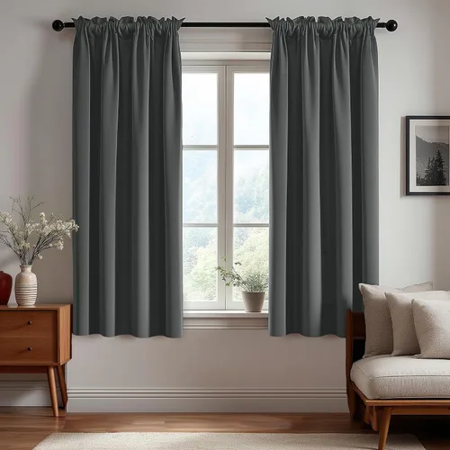 Vista 184 de Deconovo Cortinas opacas, aislamiento térmico, dobladillo para barra, reducción de ruido, certificado Oeko-TEX, cortinas de oscurecimiento