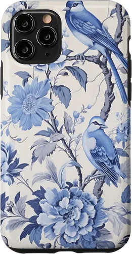 Vista 27 de Chinoiserie Floral Toile Blue and White Case for iPhone 16