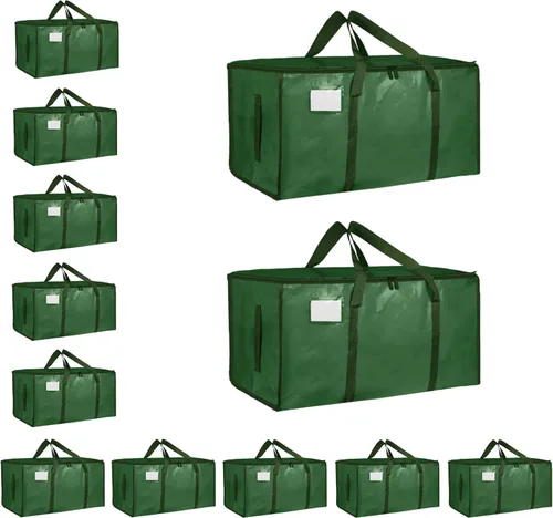 Vista 28 de Paquete de 4 bolsas de mudanza extra grandes y resistentes, bolsas de almacenamiento impermeables con asas y cremalleras, plegables para dormitorio